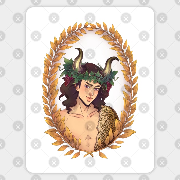 Dionysus Olympian God Greek Mythology Wreath Style Sticker by Tati Seol